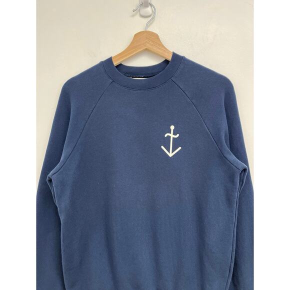 La Paz Cunha Logo Organic Cotton Anchor Nautical Coastal Raglan Sweatshirt XS - Picture 3 of 10